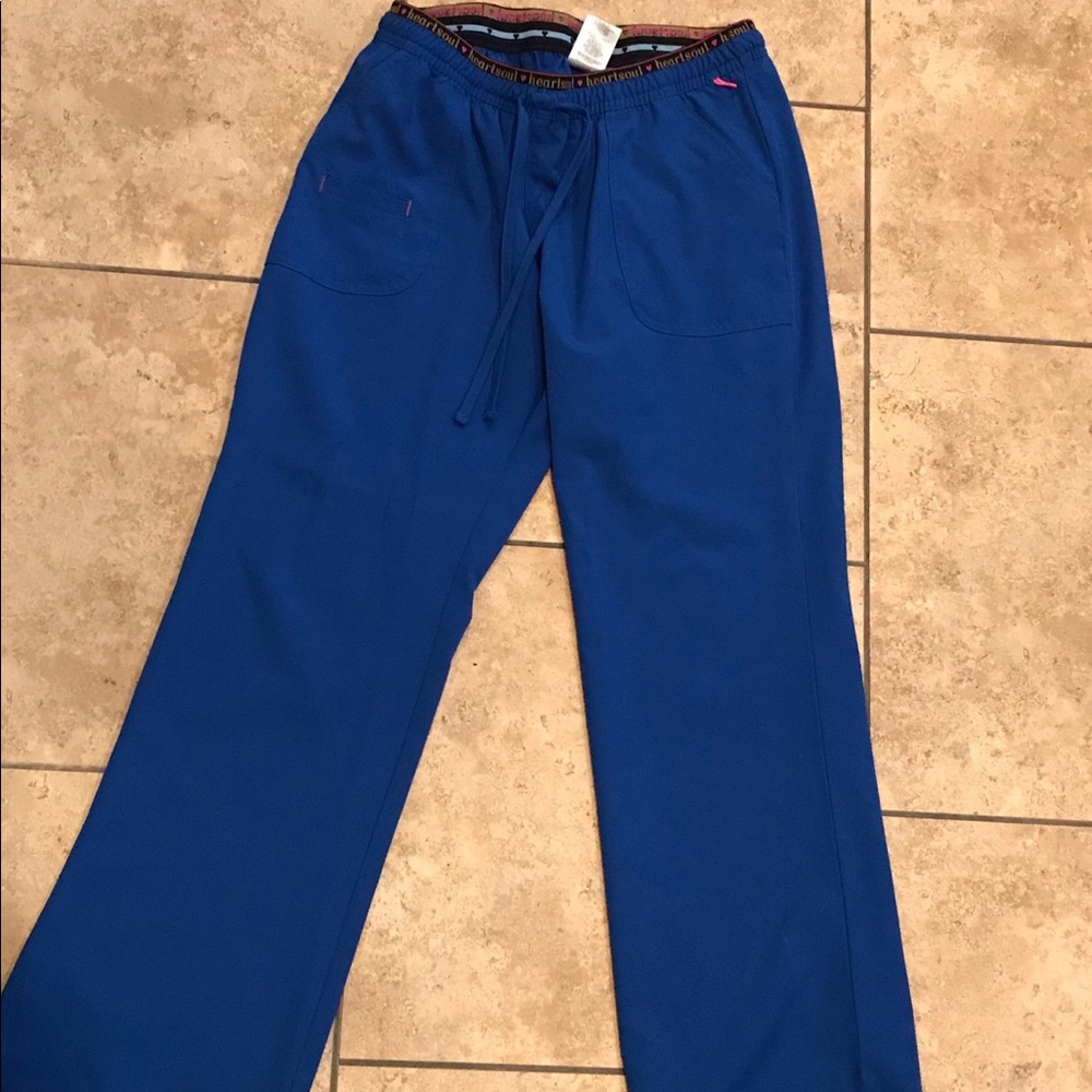 Royal blue scrub pants, petite
